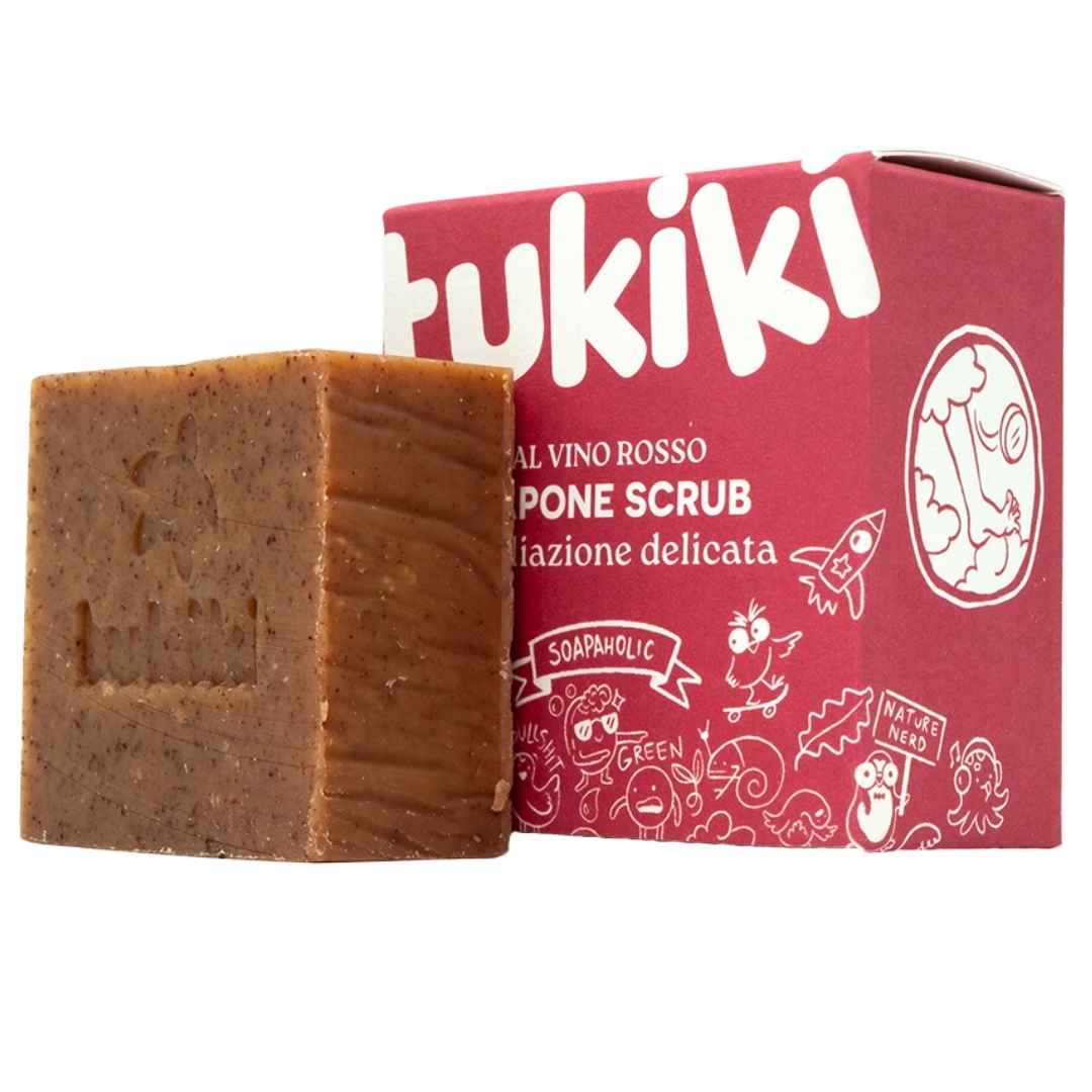 Sapone scrub solido al vino rosso