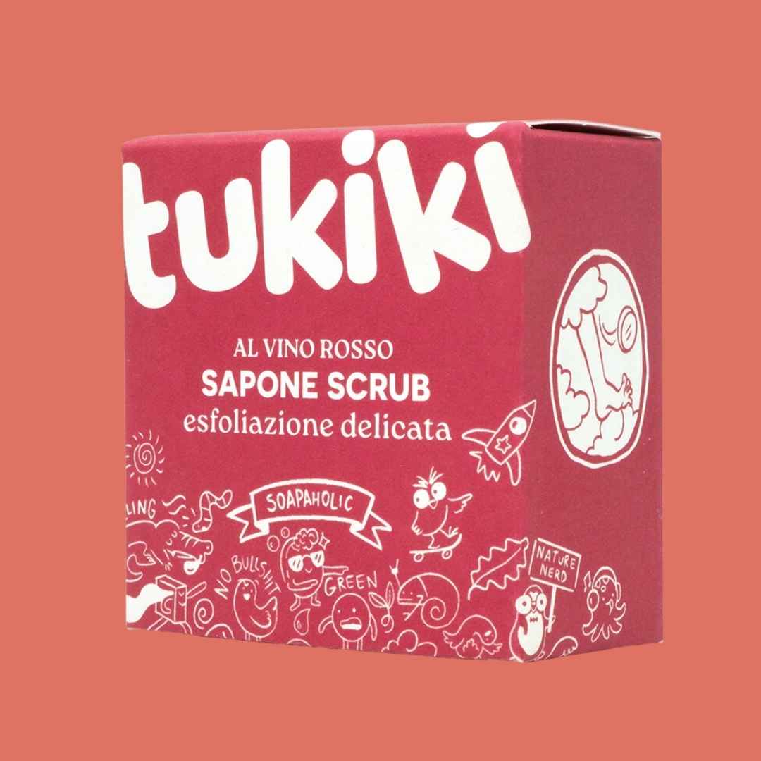 Sapone scrub solido al vino rosso
