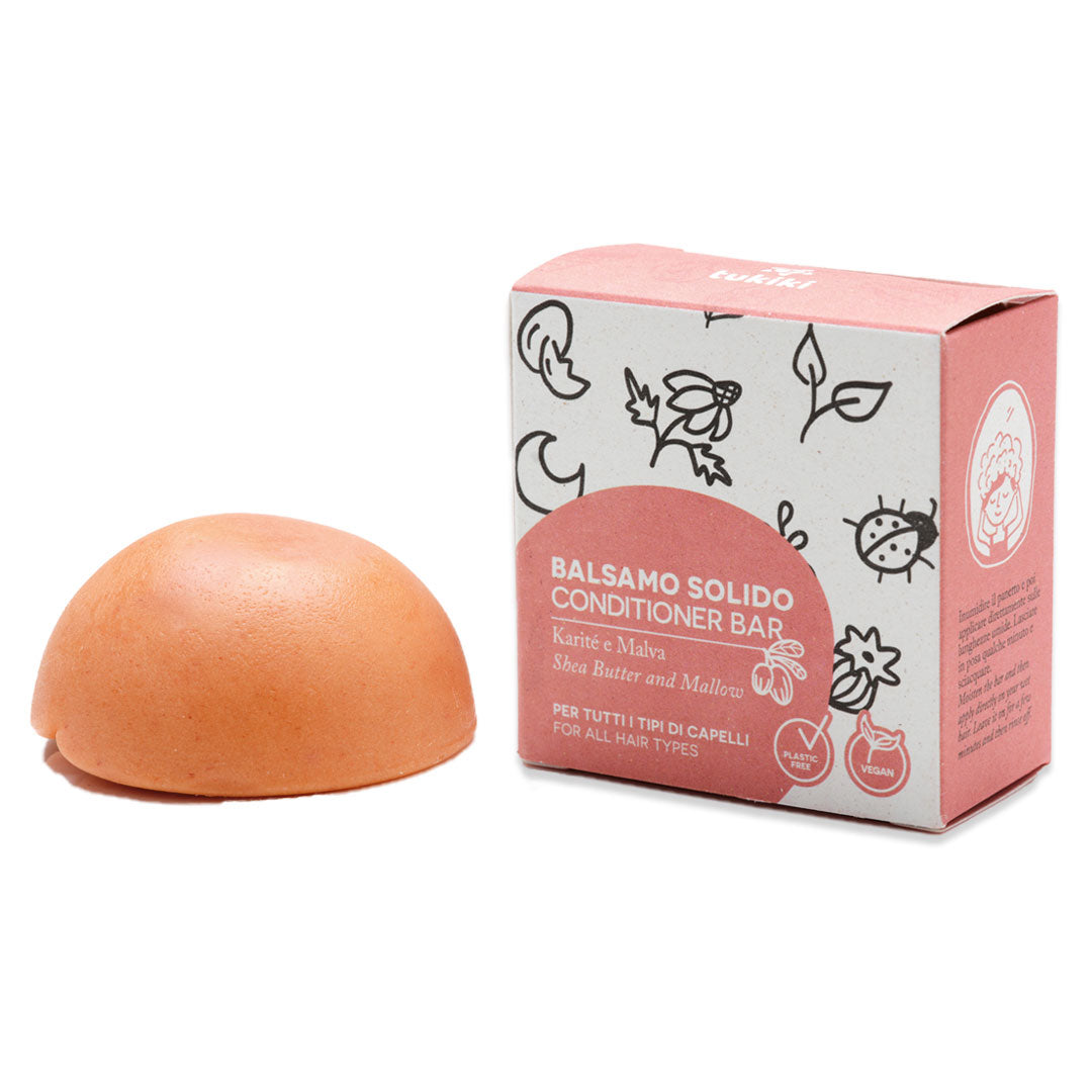 balsamo capelli solido tukiki vegan con packaging