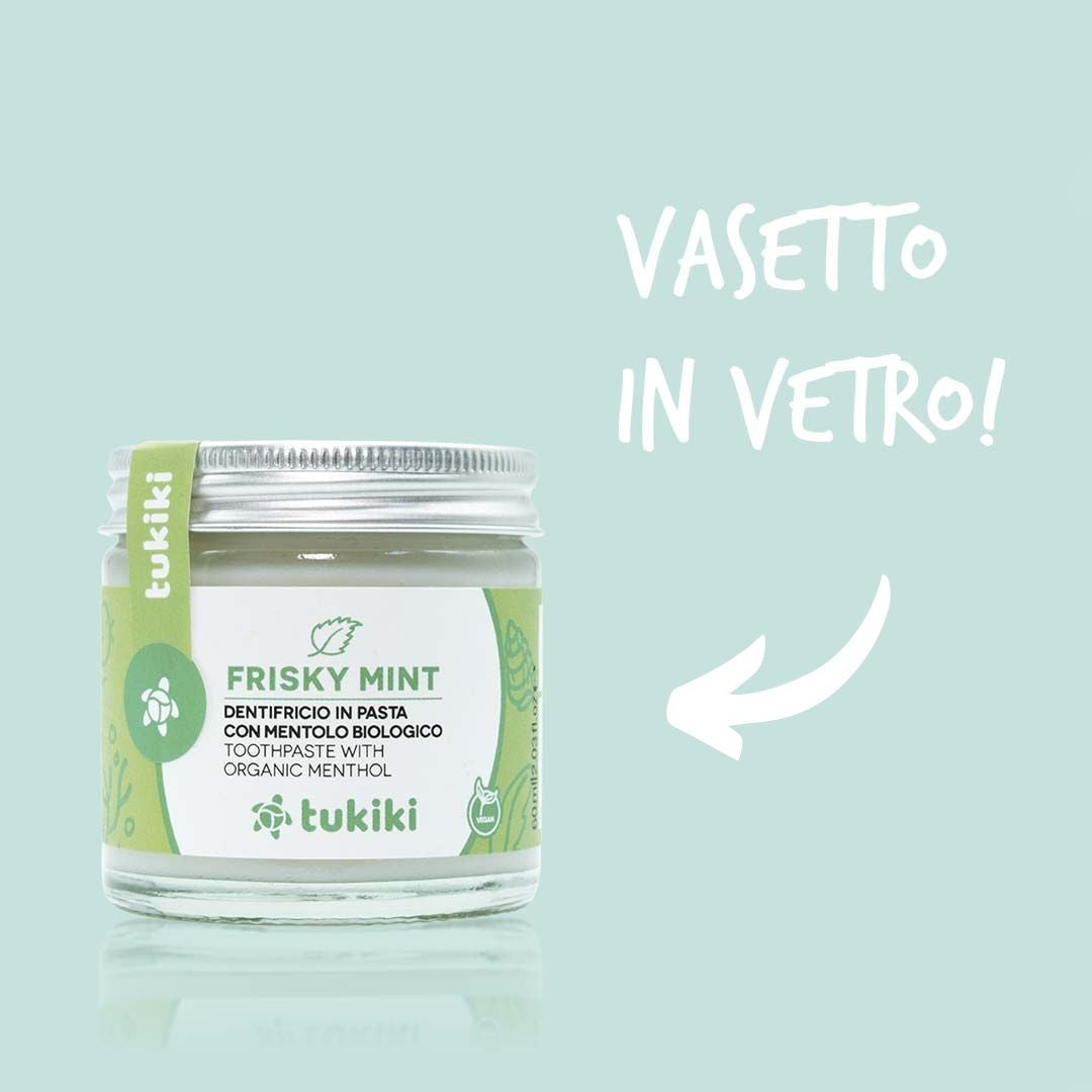 vasetto di vetro del dentifricio in pasta da 60ml tukiki senza fluoro