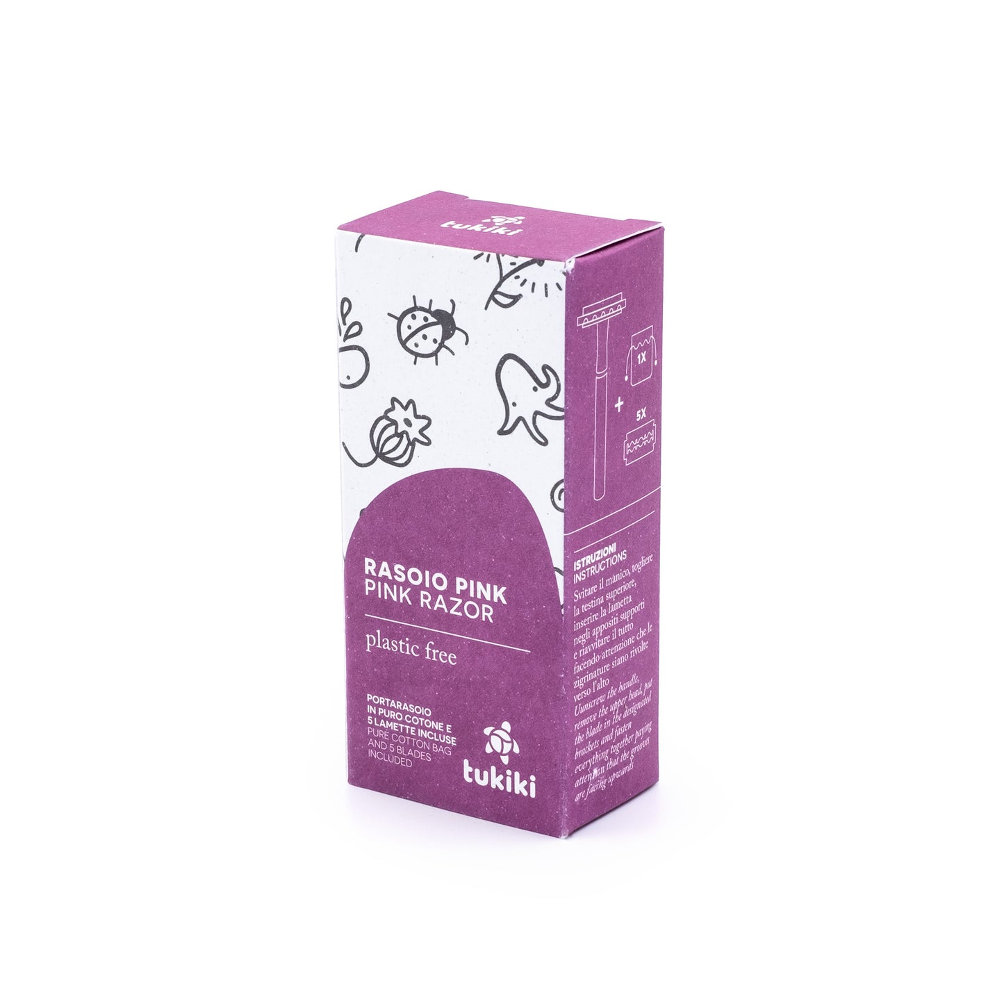 packaging del rasoio di sicurezza rosa