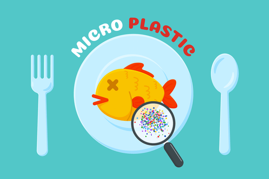 pesce in piatto con microplastiche