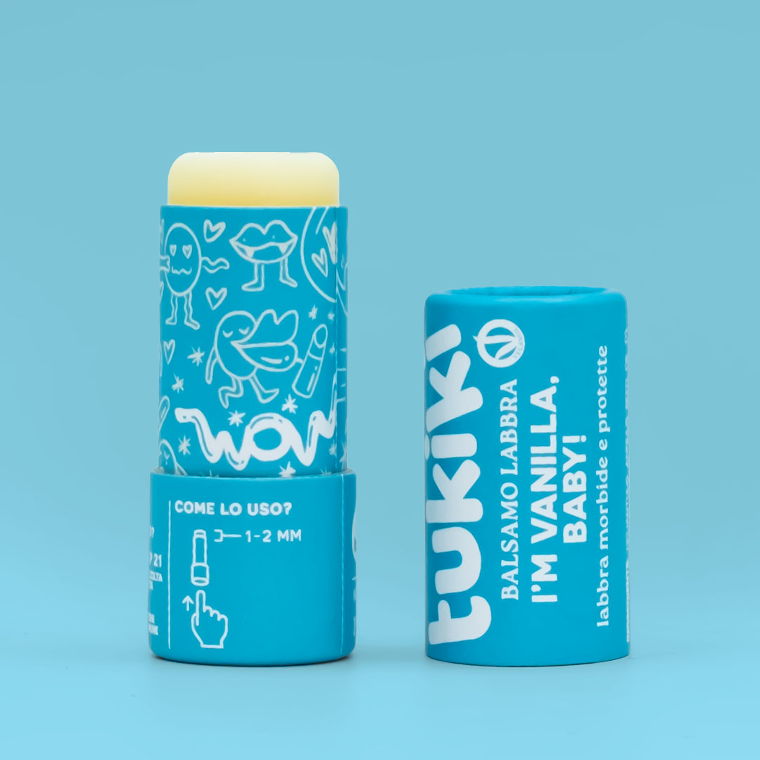 Balsamo labbra alla vaniglia vegan e plastic free